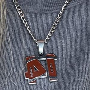 COPY - Stainless steel football number necklace. All numbers usually avail. Ple…